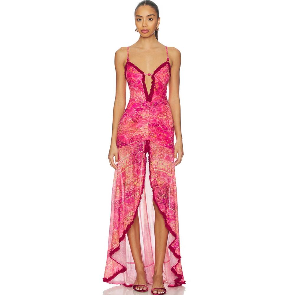 Runaway The Label Kiata Maxi Dress in Gaia Pink Small